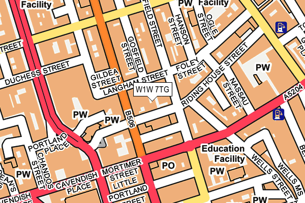 W1W 7TG map - OS OpenMap – Local (Ordnance Survey)