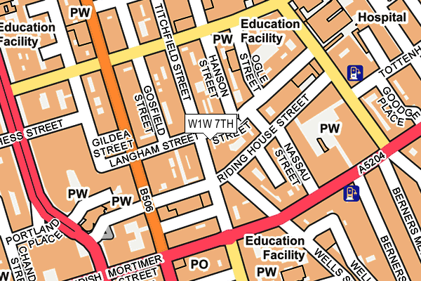 W1W 7TH map - OS OpenMap – Local (Ordnance Survey)