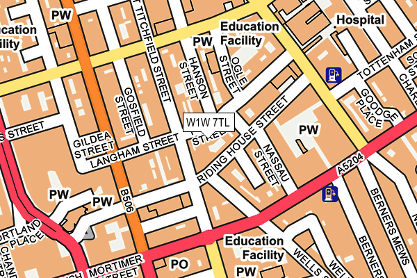 W1W 7TL map - OS OpenMap – Local (Ordnance Survey)