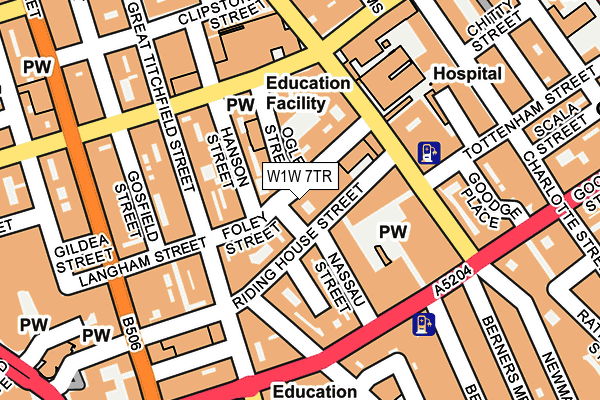 W1W 7TR map - OS OpenMap – Local (Ordnance Survey)