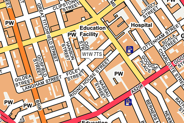 W1W 7TS map - OS OpenMap – Local (Ordnance Survey)