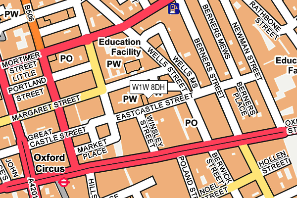 W1W 8DH map - OS OpenMap – Local (Ordnance Survey)