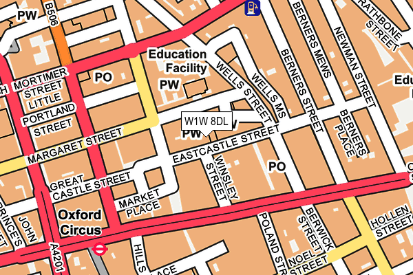 W1W 8DL map - OS OpenMap – Local (Ordnance Survey)