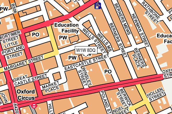 W1W 8DQ map - OS OpenMap – Local (Ordnance Survey)