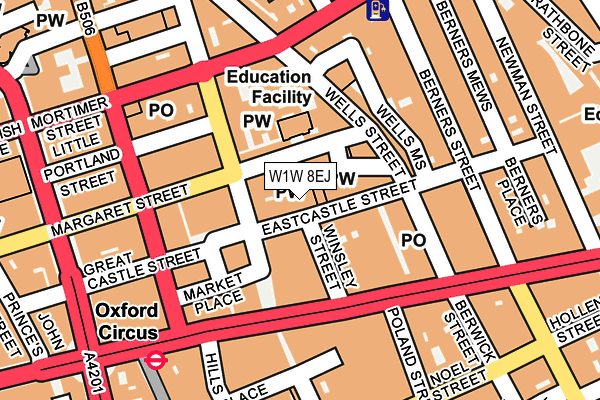 W1W 8EJ map - OS OpenMap – Local (Ordnance Survey)