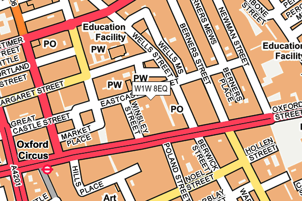 W1W 8EQ map - OS OpenMap – Local (Ordnance Survey)