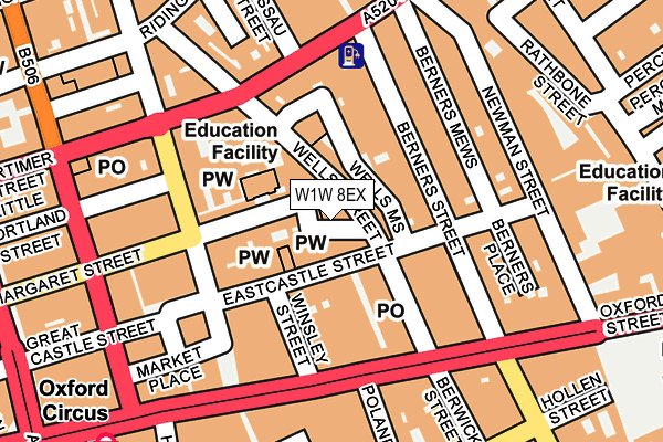 W1W 8EX map - OS OpenMap – Local (Ordnance Survey)