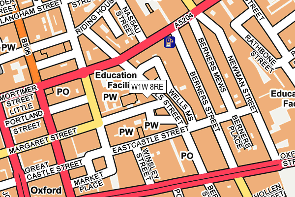 W1W 8RE map - OS OpenMap – Local (Ordnance Survey)