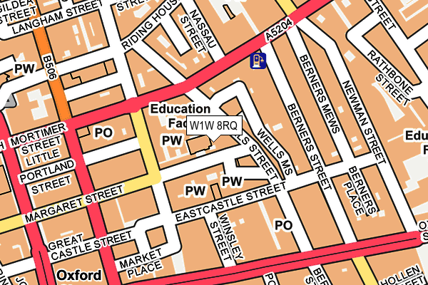 W1W 8RQ map - OS OpenMap – Local (Ordnance Survey)