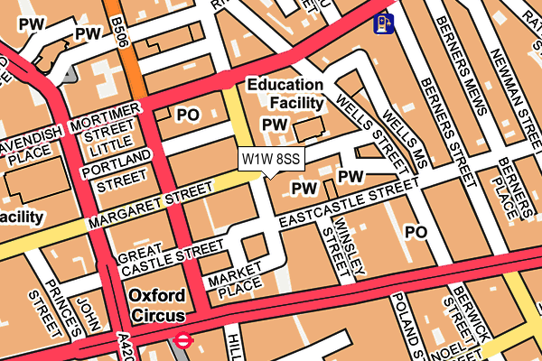 W1W 8SS map - OS OpenMap – Local (Ordnance Survey)