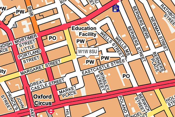 W1W 8SU map - OS OpenMap – Local (Ordnance Survey)