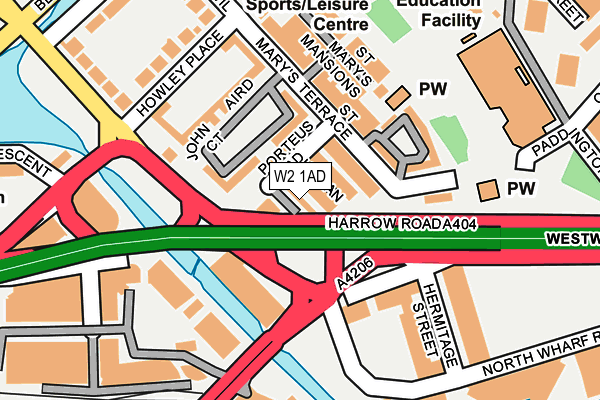 W2 1AD map - OS OpenMap – Local (Ordnance Survey)