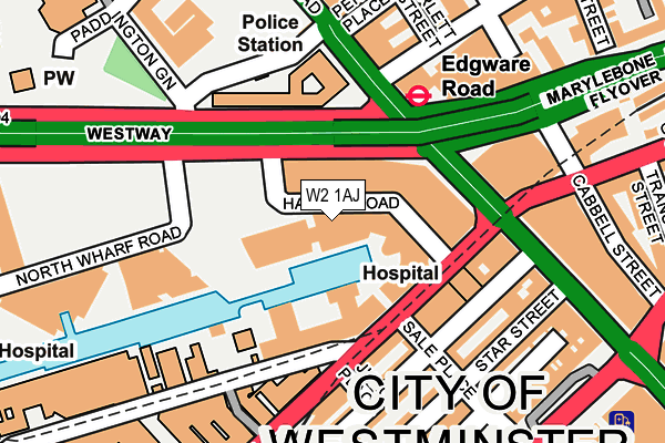 W2 1AJ map - OS OpenMap – Local (Ordnance Survey)