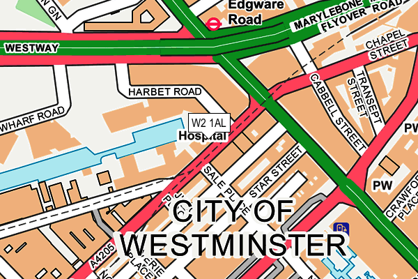 W2 1AL map - OS OpenMap – Local (Ordnance Survey)