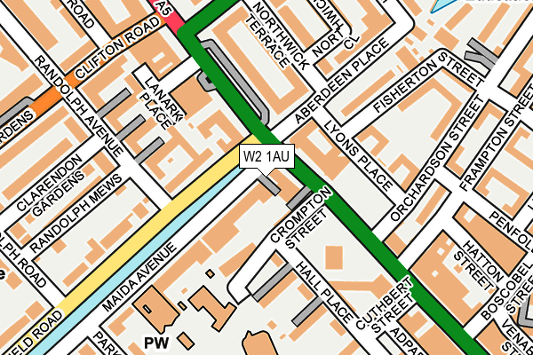 W2 1AU map - OS OpenMap – Local (Ordnance Survey)