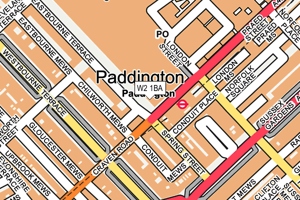 W2 1BA map - OS OpenMap – Local (Ordnance Survey)