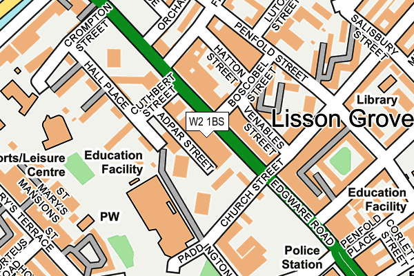W2 1BS map - OS OpenMap – Local (Ordnance Survey)