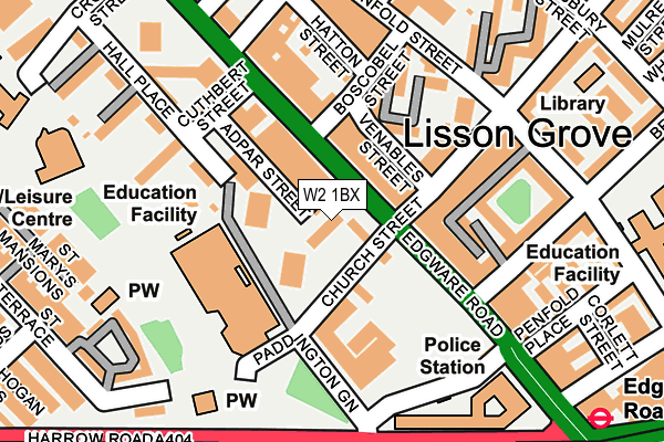 W2 1BX map - OS OpenMap – Local (Ordnance Survey)