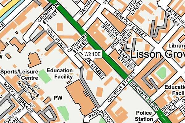 W2 1DE map - OS OpenMap – Local (Ordnance Survey)