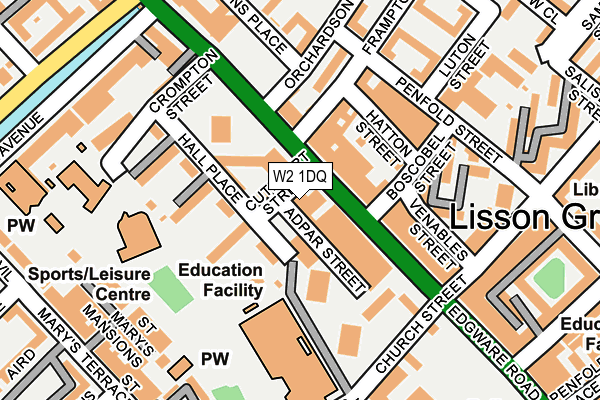 W2 1DQ map - OS OpenMap – Local (Ordnance Survey)