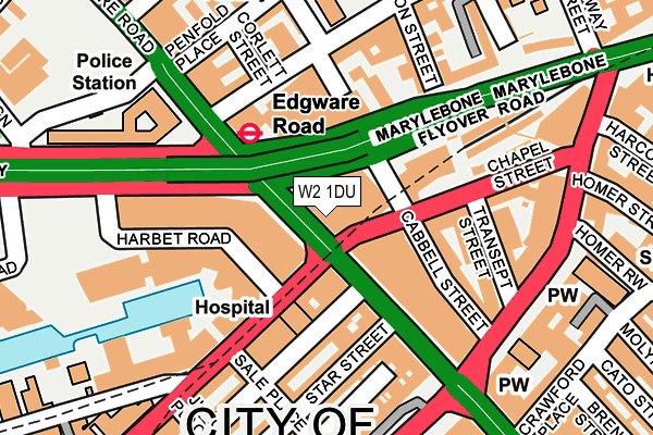 W2 1DU map - OS OpenMap – Local (Ordnance Survey)
