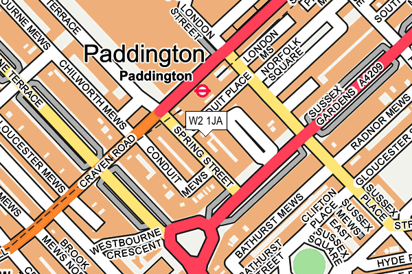 W2 1JA map - OS OpenMap – Local (Ordnance Survey)