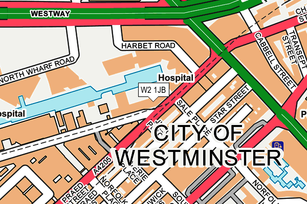 W2 1JB map - OS OpenMap – Local (Ordnance Survey)