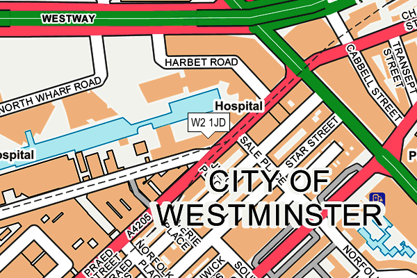 W2 1JD map - OS OpenMap – Local (Ordnance Survey)