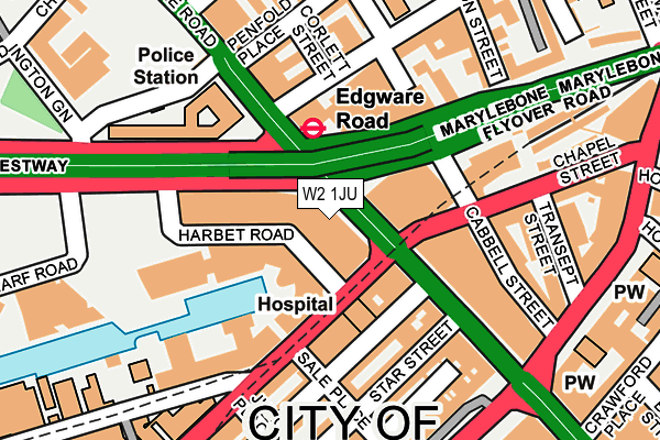 W2 1JU map - OS OpenMap – Local (Ordnance Survey)