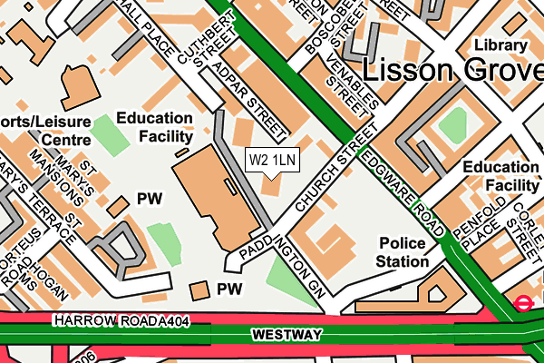 W2 1LN map - OS OpenMap – Local (Ordnance Survey)