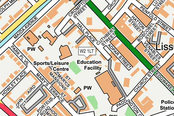 W2 1LT map - OS OpenMap – Local (Ordnance Survey)