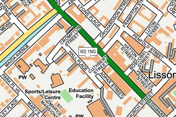 W2 1NG map - OS OpenMap – Local (Ordnance Survey)