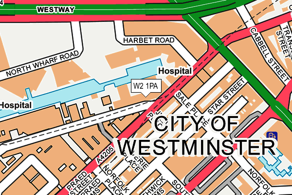 W2 1PA map - OS OpenMap – Local (Ordnance Survey)