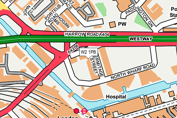 W2 1PB map - OS OpenMap – Local (Ordnance Survey)