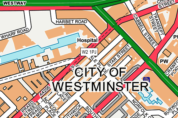 W2 1PJ map - OS OpenMap – Local (Ordnance Survey)