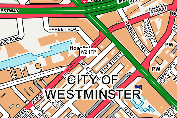 W2 1PP map - OS OpenMap – Local (Ordnance Survey)