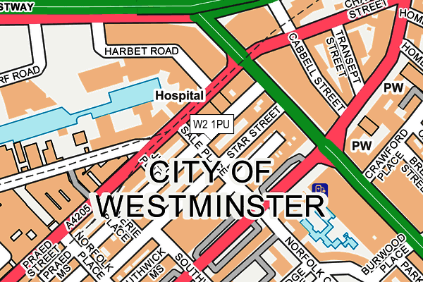 W2 1PU map - OS OpenMap – Local (Ordnance Survey)