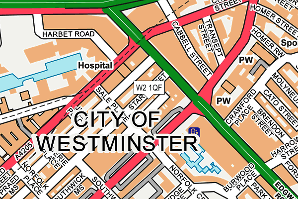 W2 1QF map - OS OpenMap – Local (Ordnance Survey)