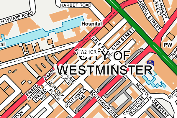 W2 1QR map - OS OpenMap – Local (Ordnance Survey)