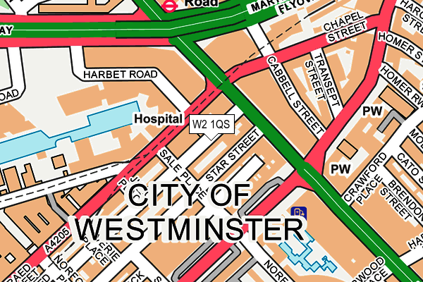 W2 1QS map - OS OpenMap – Local (Ordnance Survey)