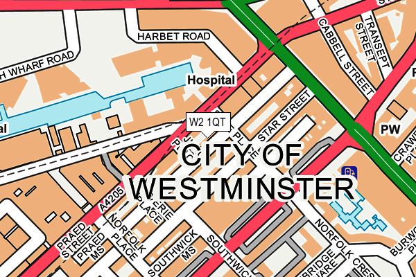 W2 1QT map - OS OpenMap – Local (Ordnance Survey)