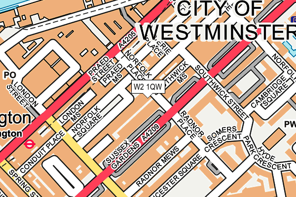 W2 1QW map - OS OpenMap – Local (Ordnance Survey)
