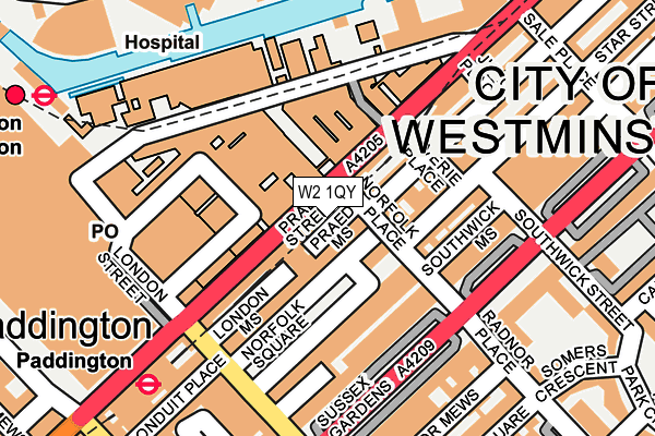 W2 1QY map - OS OpenMap – Local (Ordnance Survey)