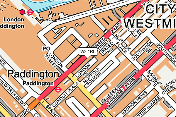 W2 1RL map - OS OpenMap – Local (Ordnance Survey)