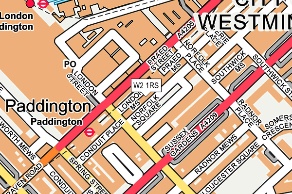 W2 1RS map - OS OpenMap – Local (Ordnance Survey)