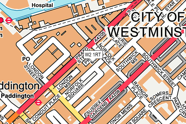 W2 1RT map - OS OpenMap – Local (Ordnance Survey)