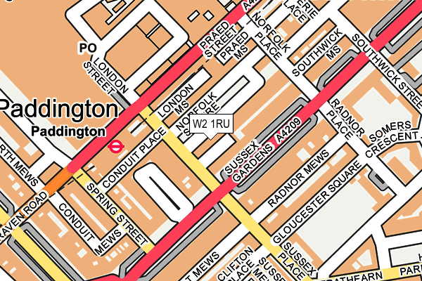 W2 1RU map - OS OpenMap – Local (Ordnance Survey)