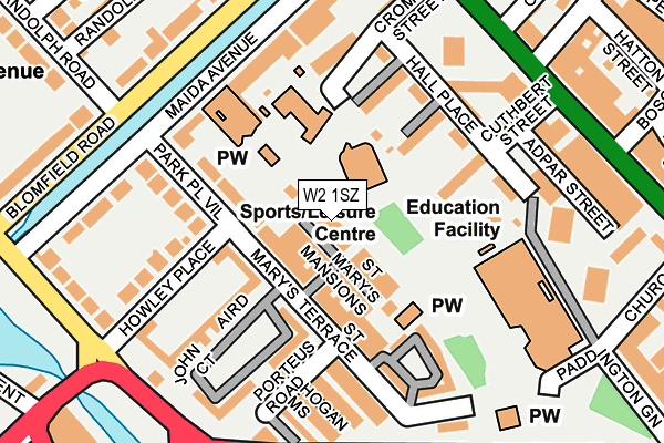 W2 1SZ map - OS OpenMap – Local (Ordnance Survey)