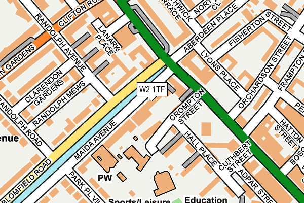W2 1TF map - OS OpenMap – Local (Ordnance Survey)