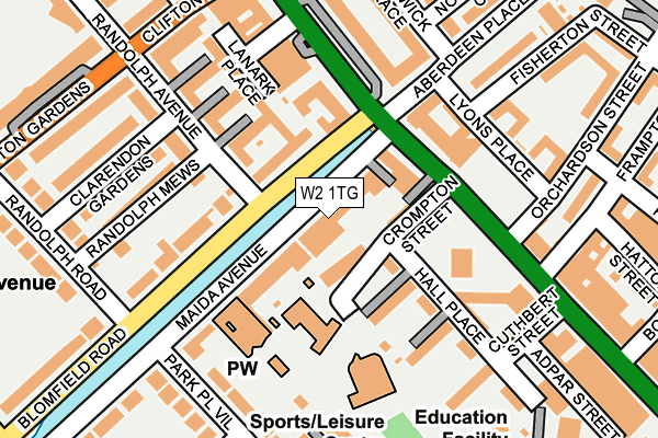 W2 1TG map - OS OpenMap – Local (Ordnance Survey)